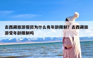 去西藏旅游报团为什么有年龄限制？去西藏旅游受年龄限制吗