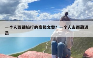 一个人西藏旅行的高级文案？一个人去西藏语录