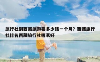 旅行社到西藏旅游要多少钱一个月？西藏旅行社排名西藏旅行社哪家好