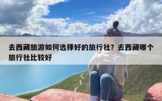 去西藏旅游如何选择好的旅行社？去西藏哪个旅行社比较好