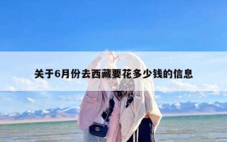 关于6月份去西藏要花多少钱的信息