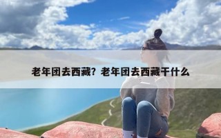 老年团去西藏？老年团去西藏干什么